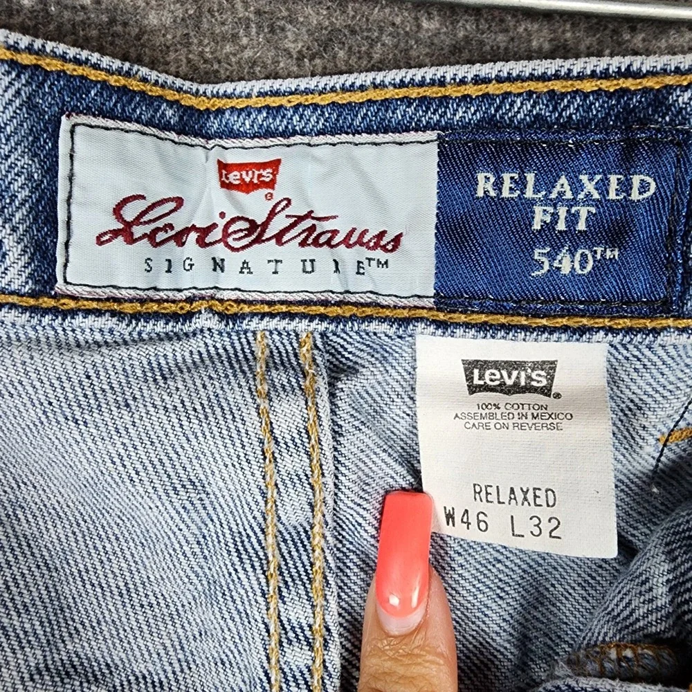 Levi Strauss Jeans Mens 46x32 Signature 540 Relaxed Fit Brown Tab EUC Vintage